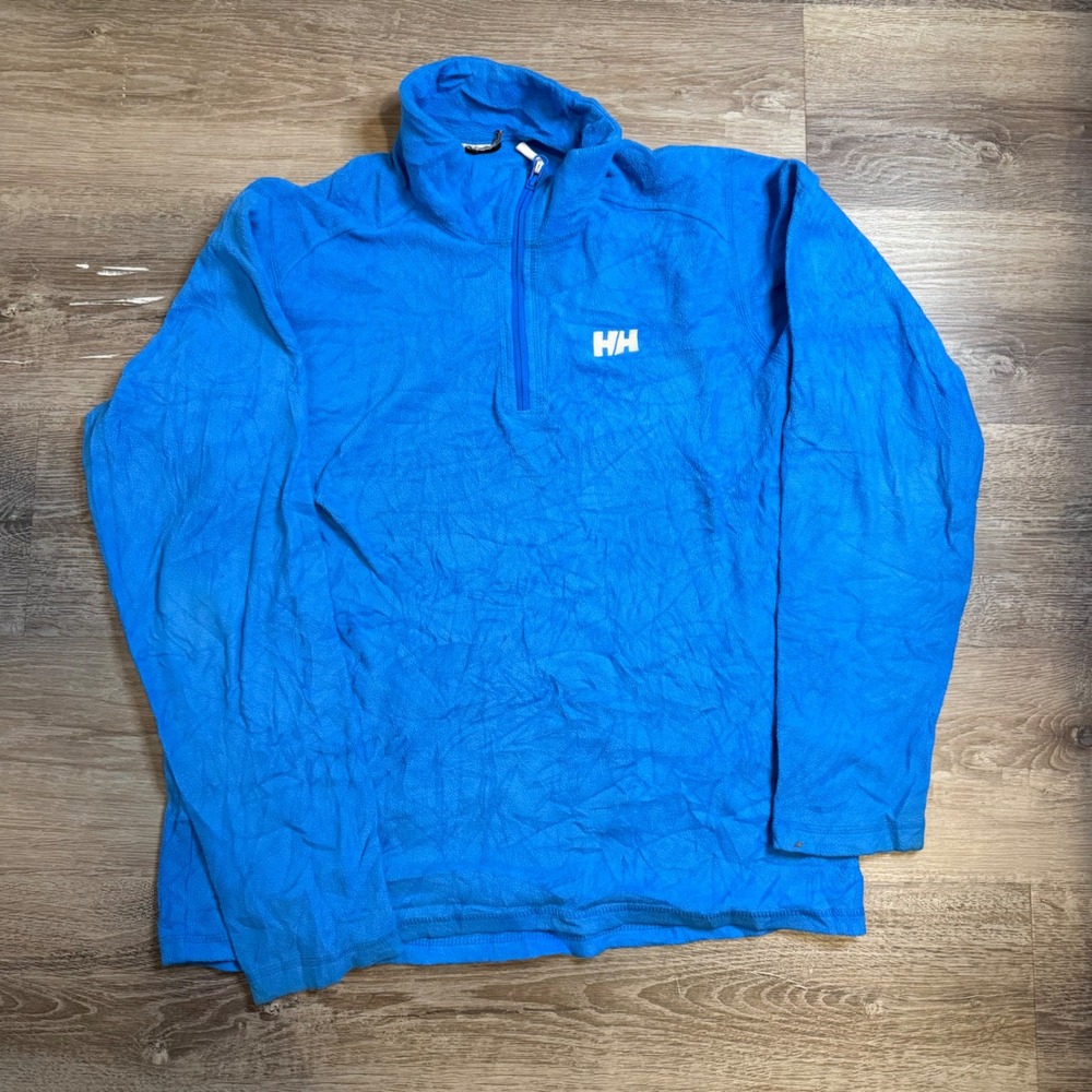 Helly Hansen Mens Blue Polartec Quarter Zip Fleece Pullover Activewear Midlayer